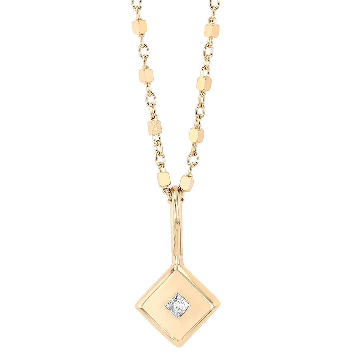 Zoe Chicco Princess Diamond Nugget Pendant Necklace in Yellow Gold, 18