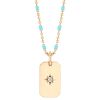 Zoe Chicco Star Set Diamond Small Dog Tag Pendant in Yellow Gold, 18"