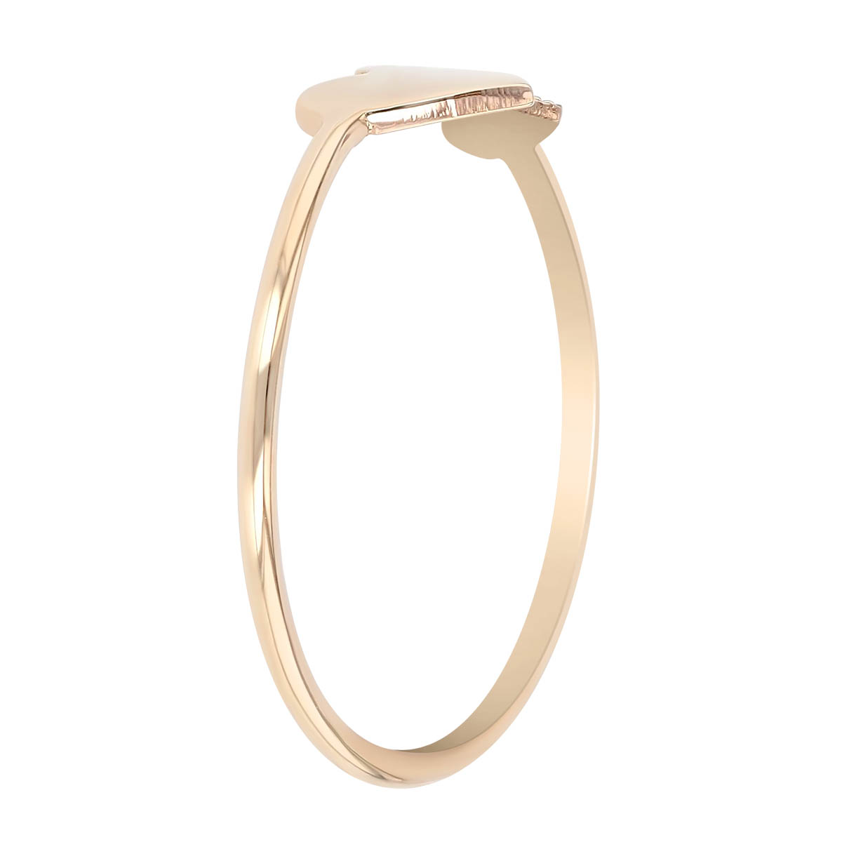 Zoe Chicco Midi & Itty Bitty Pave Diamond Heart Ring in Yellow Gold