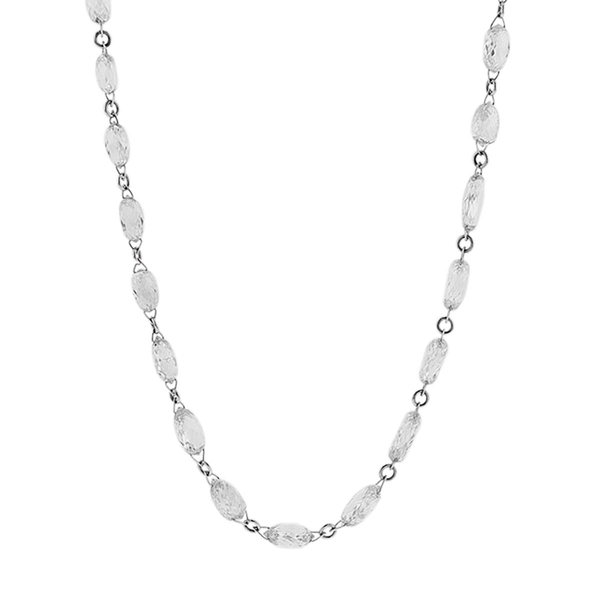 TARA Pearls Diamond Briollete Station Necklace in White Gold, 20.5