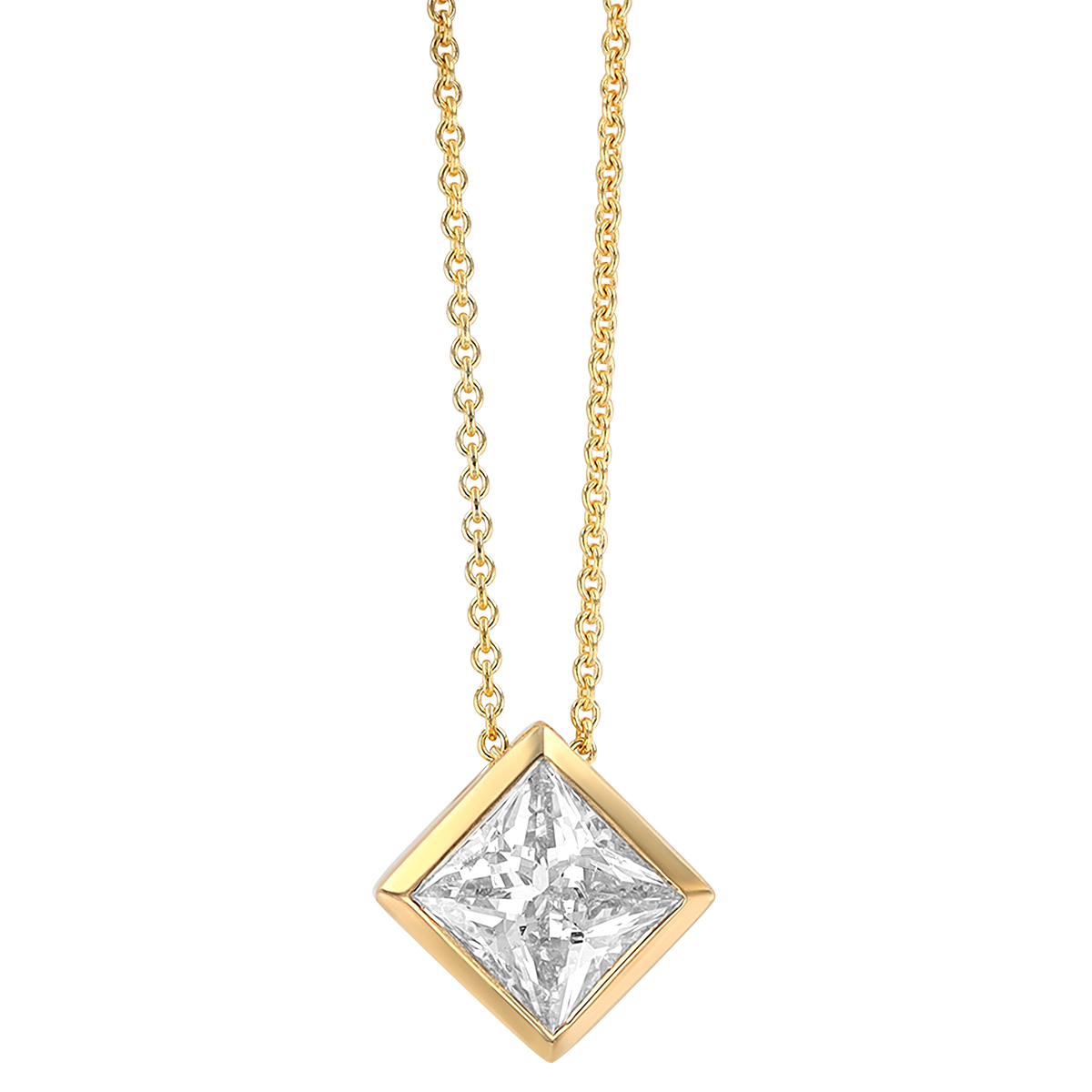 14KYG Diamond Solitaire Pendant