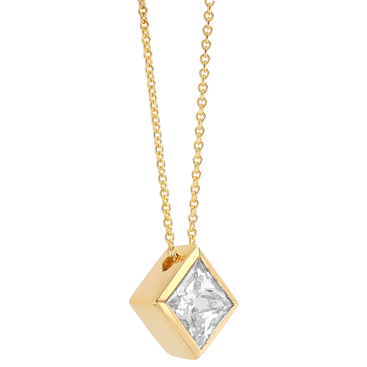 14KYG Diamond Solitaire Pendant