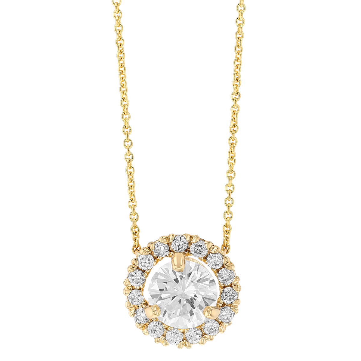 14KYG Diamond Halo Pendant