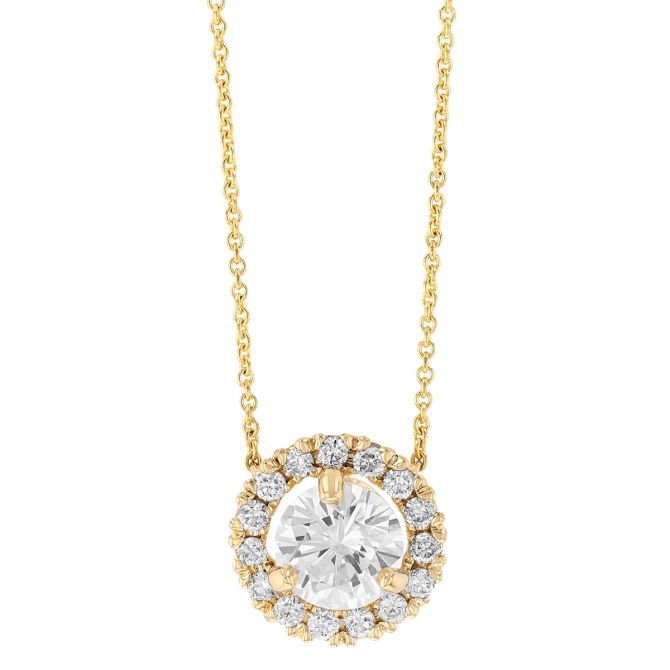 14KYG Diamond Halo Pendant