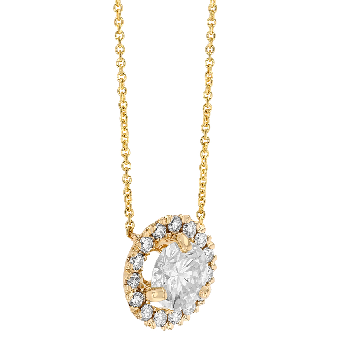 14KYG Diamond Halo Pendant