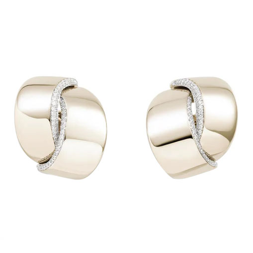 Vhernier Abbraccio Diamond Midi Ear Clips in White Gold