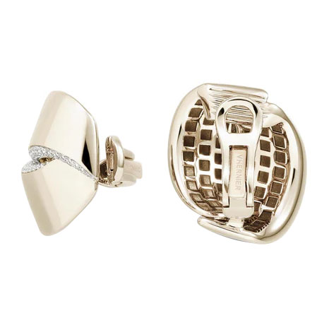 Vhernier Abbraccio Diamond Midi Ear Clips in White Gold