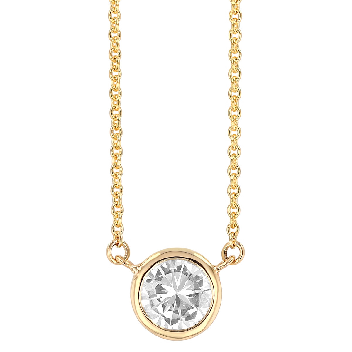 14KYG Diamond Solitaire Pendant