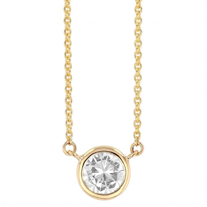 14KYG Diamond Solitaire Pendant