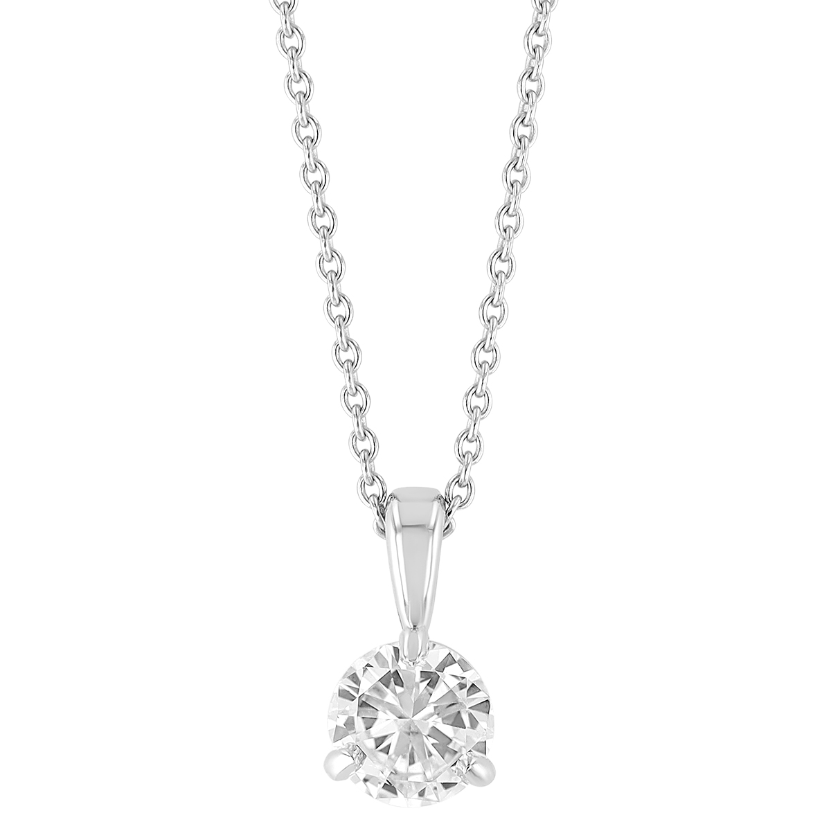 14KWG-RH Diamond Solitaire Pendant