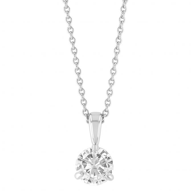 14KWG-RH Diamond Solitaire Pendant