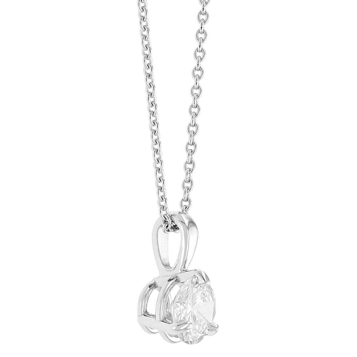 14KWG-RH Diamond Solitaire Pendant