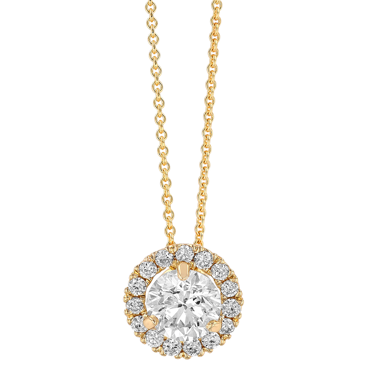 14KYG Diamond Halo Pendant