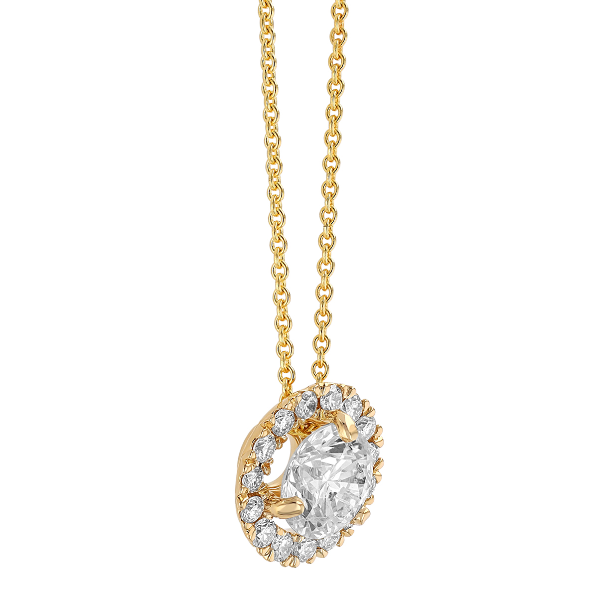 14KYG Diamond Halo Pendant