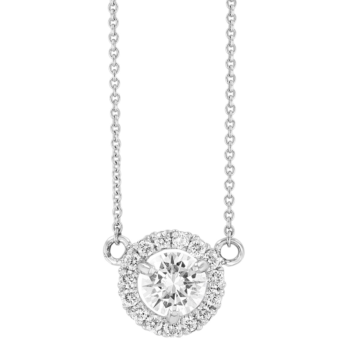 14KWG-RH Diamond Solitaire Pendant