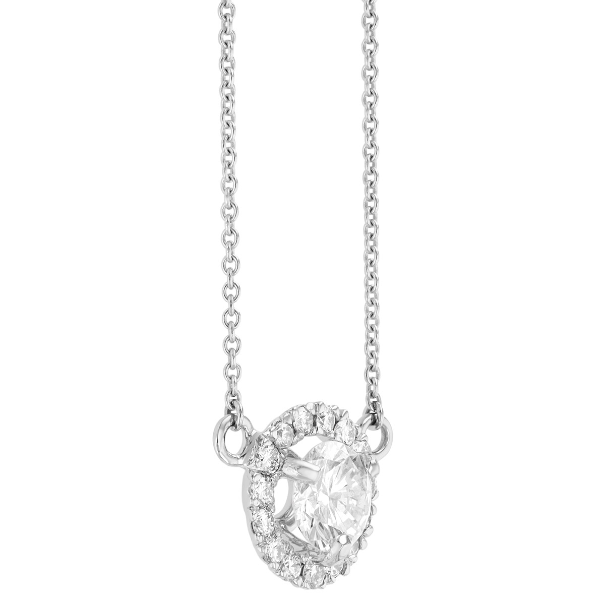 14KWG-RH Diamond Solitaire Pendant