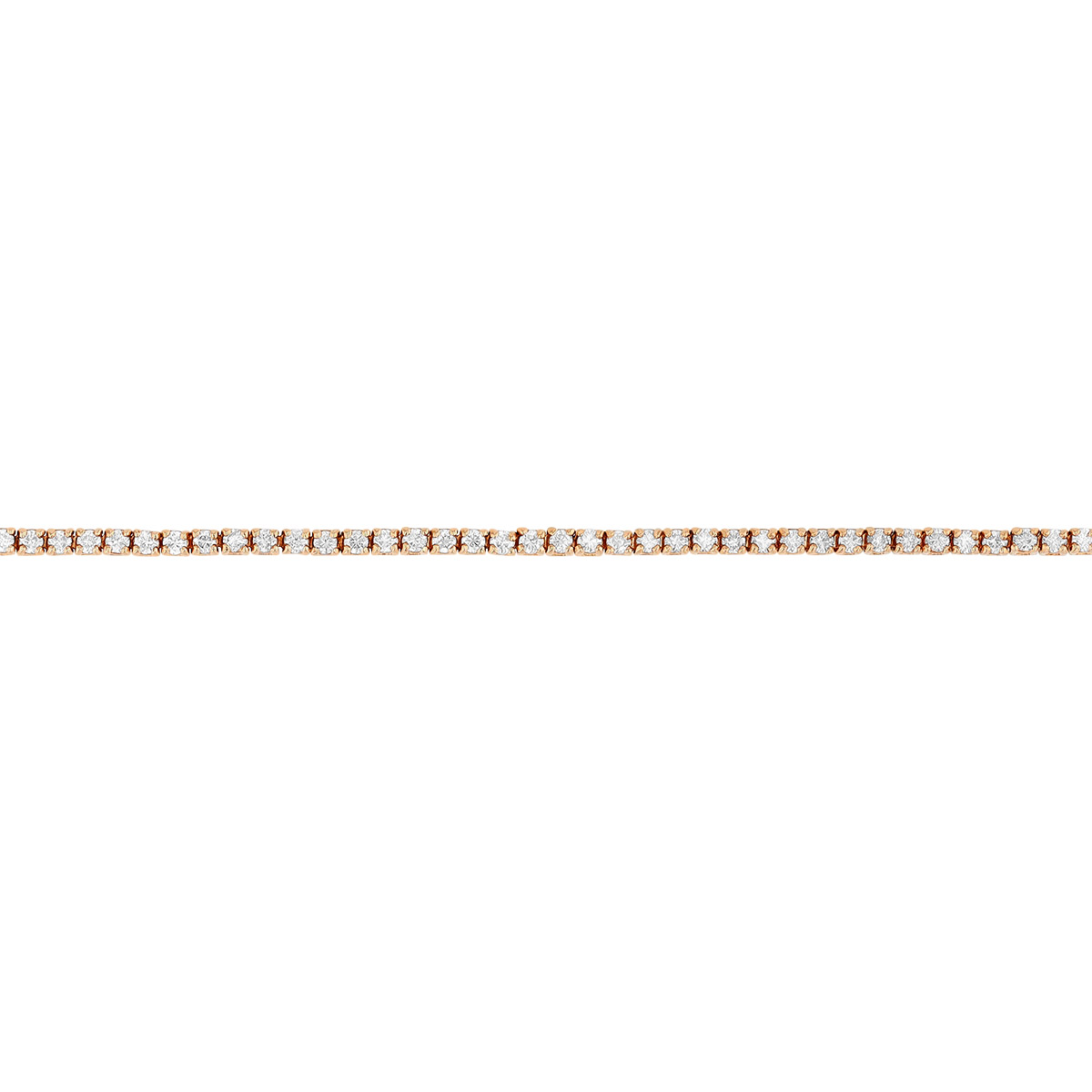 Round Diamond 4 Prong Tennis Bracelet in Rose Gold, 7