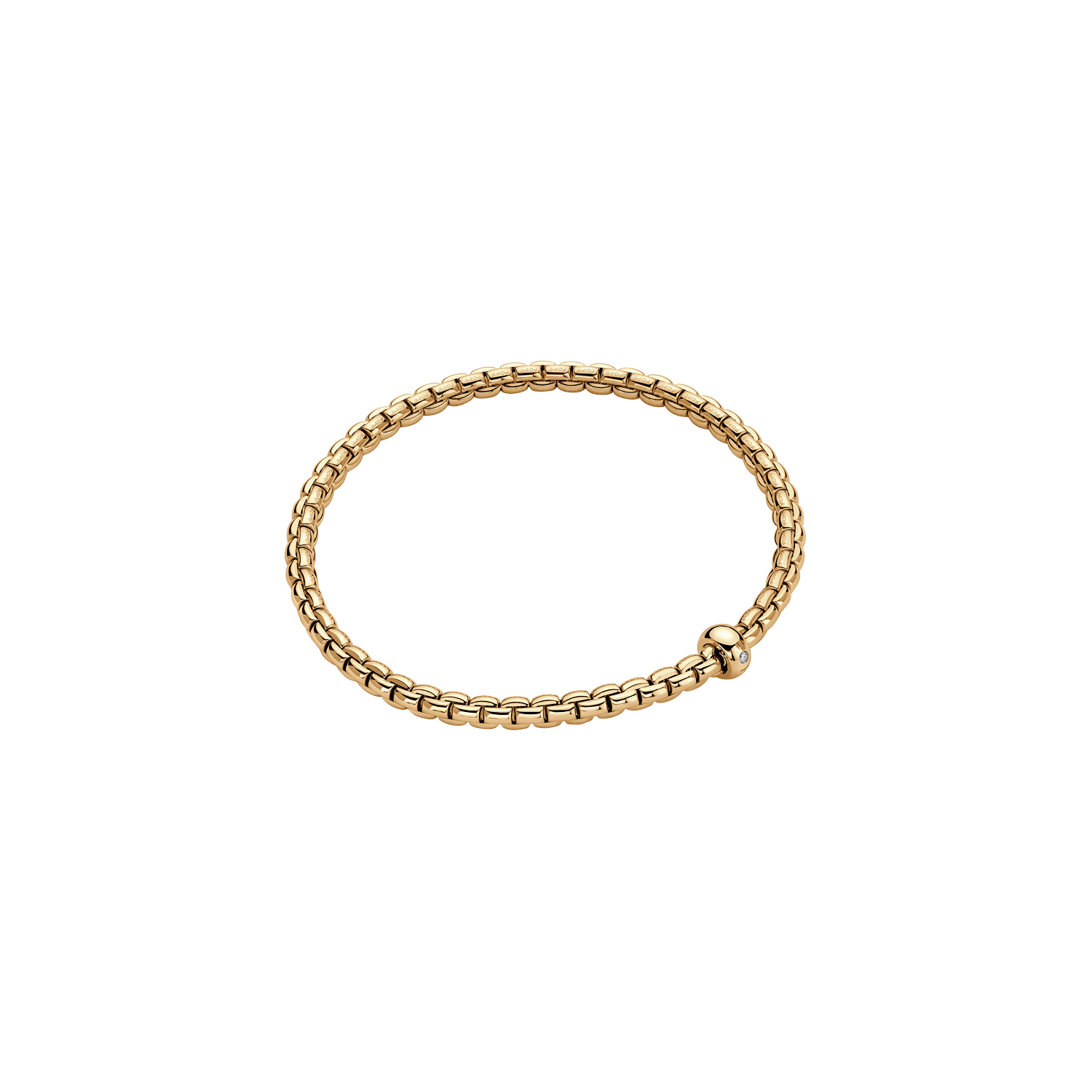 FOPE Eka Flex'It Yellow Gold Flexible Bracelet with Diamond Accent