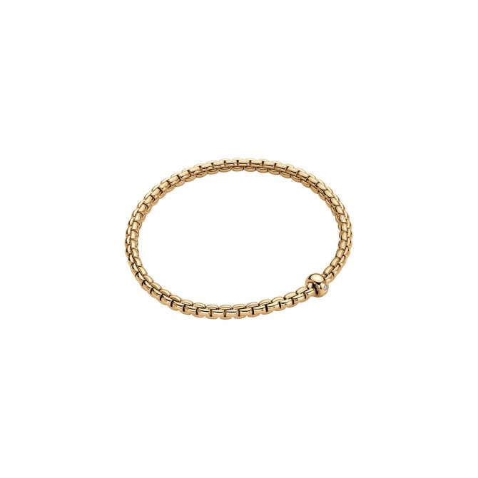 FOPE Eka Flex'It Yellow Gold Flexible Bracelet with Diamond Accent