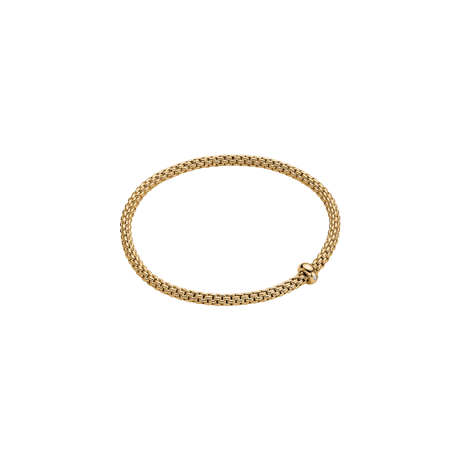 FOPE Flex'It Yellow Gold Flexible Bracelet with Diamond Accent