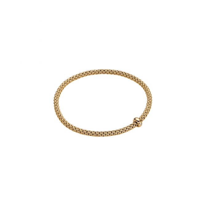 FOPE Flex'It Yellow Gold Flexible Bracelet with Diamond Accent