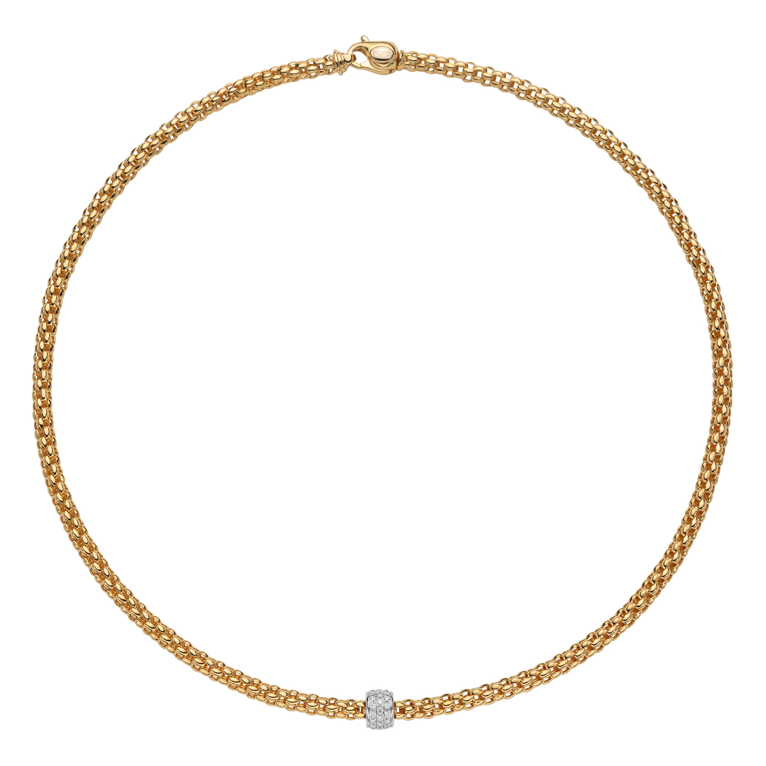 FOPE Diamond Pavé Rondel Choker Necklace in Two Tone