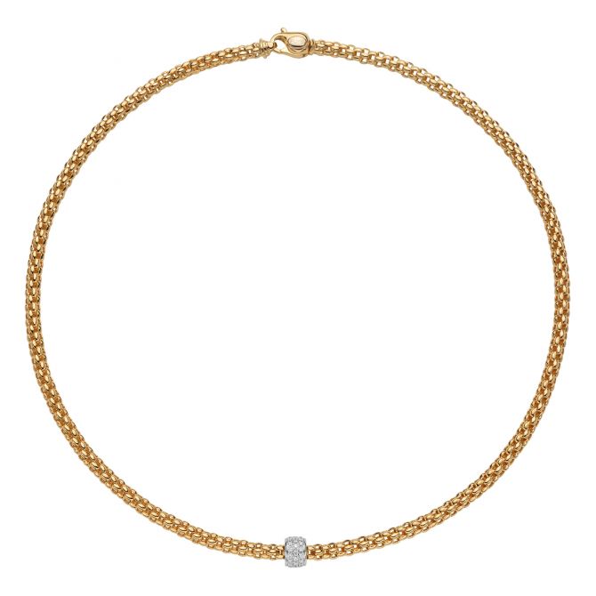 FOPE Diamond Pavé Rondel Choker Necklace in Two Tone