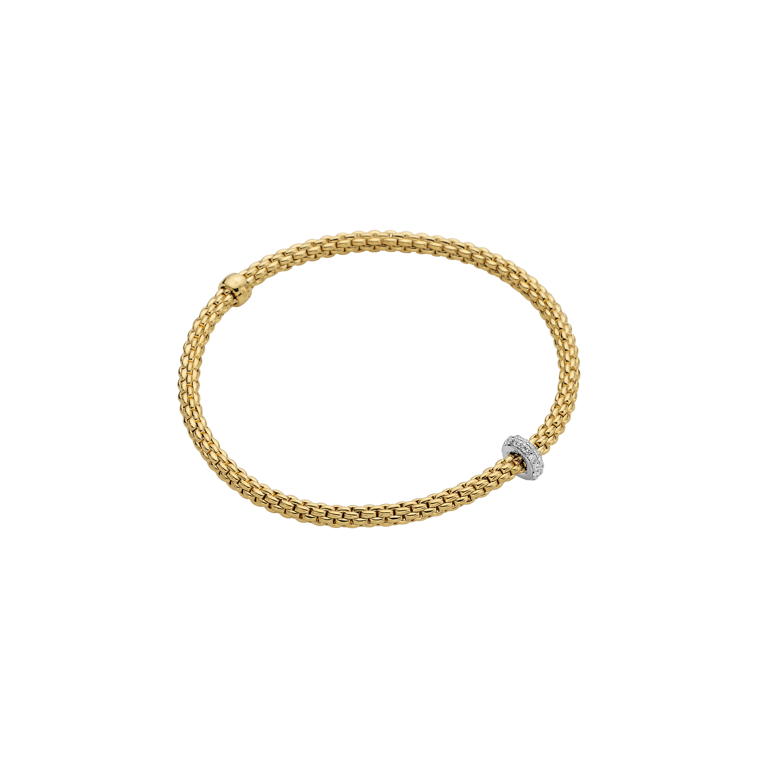 FOPE Prima Flex'It Diamond Rondel Flexible Bracelet in Two Tone