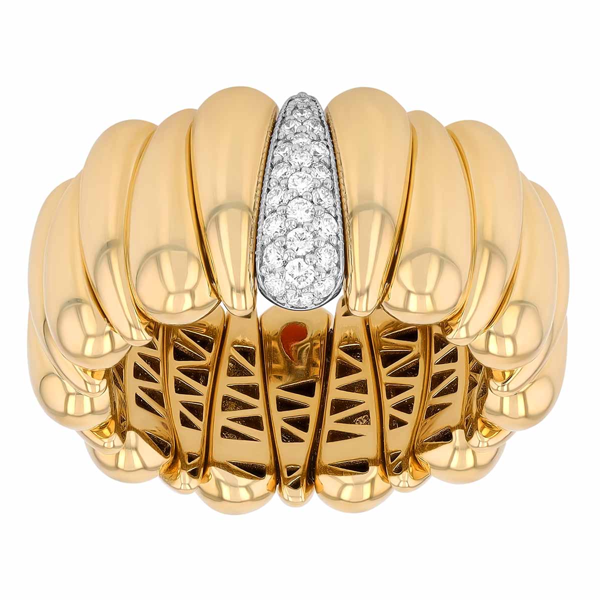 Roberto Demeglio Artiglio Diamond Pavé Claw Pattern Stretch Ring in Two Tone