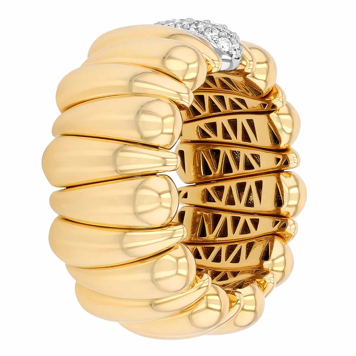 Roberto Demeglio Artiglio Diamond Pavé Claw Pattern Stretch Ring in Two Tone
