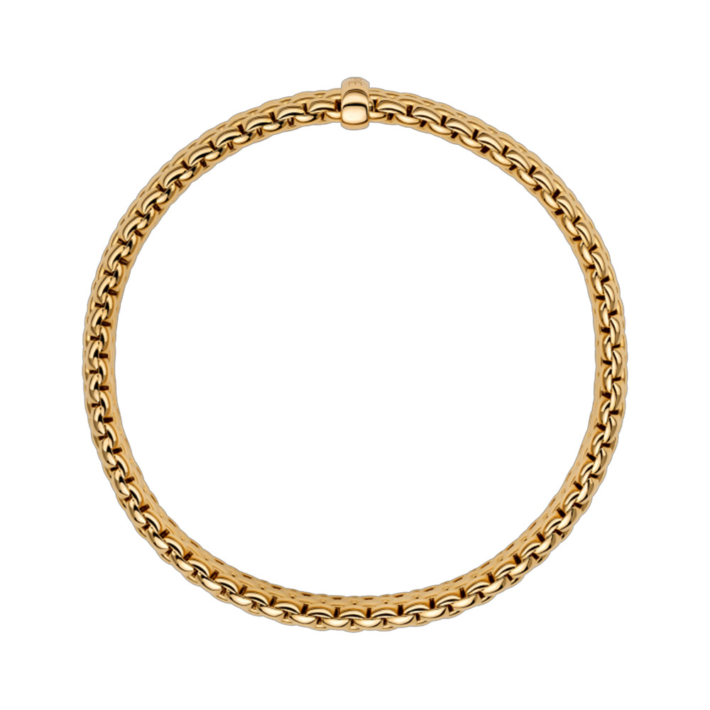 FOPE Panorama Flex'It Yellow Gold Bracelet with Single Diamond Rondel, 6.69