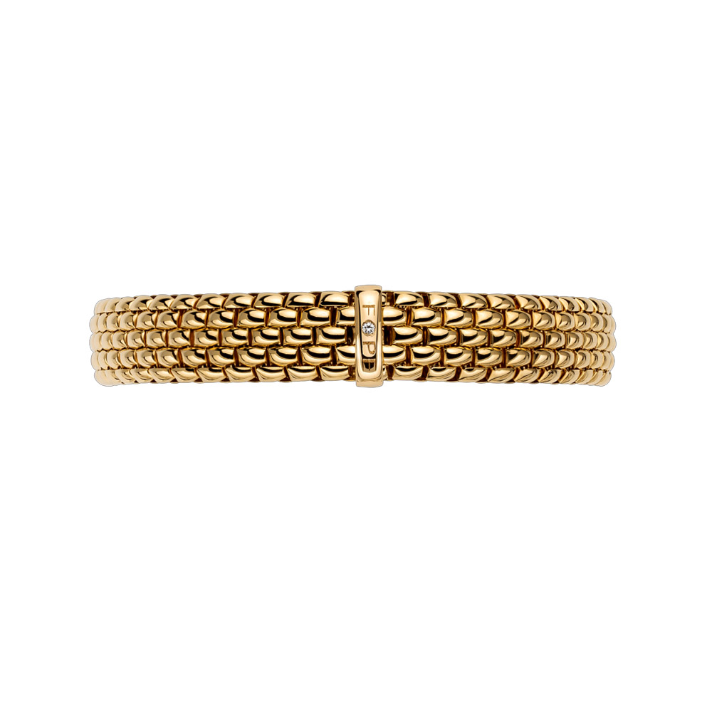 FOPE Panorama Flex'It Yellow Gold Bracelet with Single Diamond Rondel, 6.69