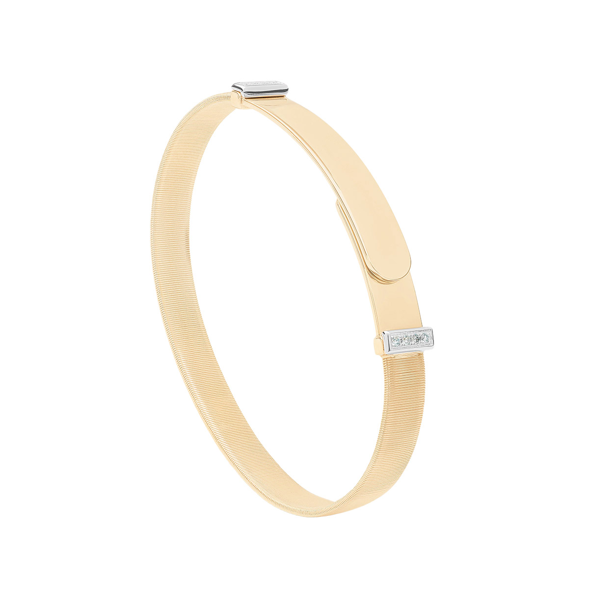 Marco Bicego Masai Yellow Gold Coil Bangle Bracelet with Diamond Accents