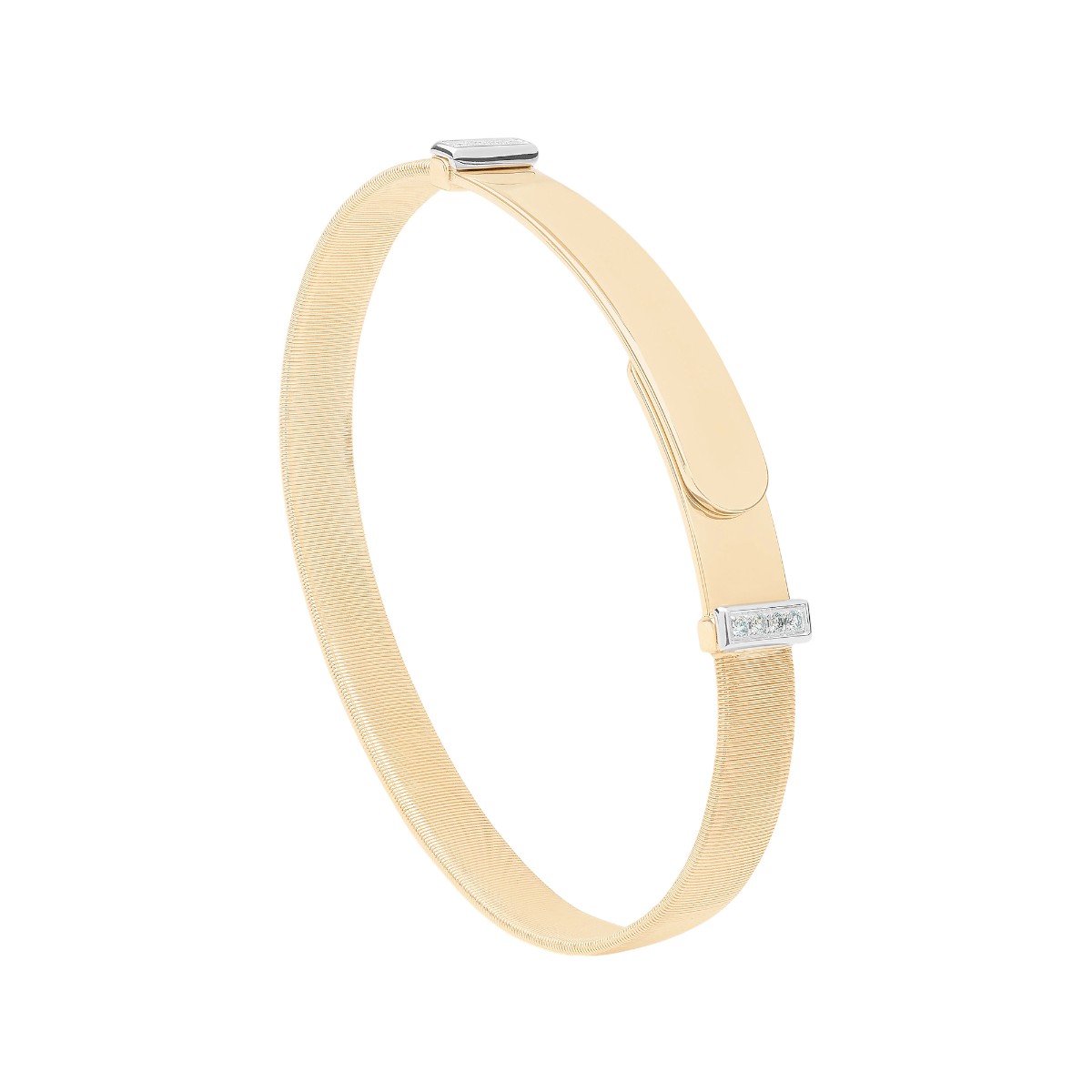 Marco Bicego Masai Yellow Gold Coil Bangle Bracelet with Diamond Accents