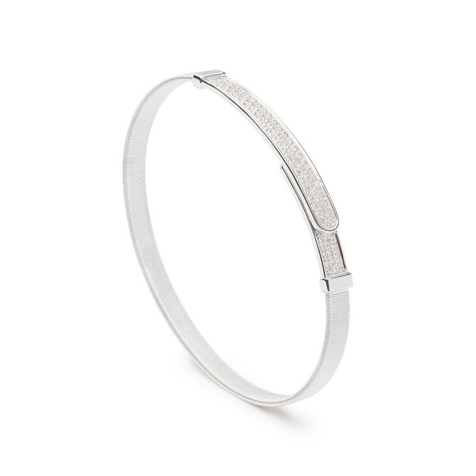Marco Bicego Masai Diamond Pave Bangle in 18K White Gold