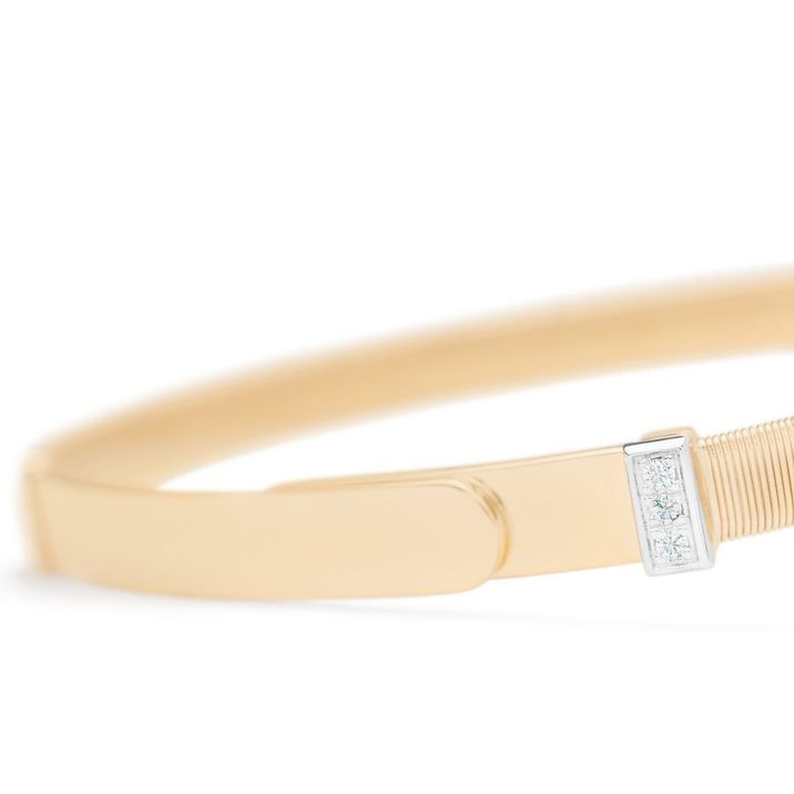 Marco Bicego Masai Diamond 2 Station Bangle in 18K Yellow Gold