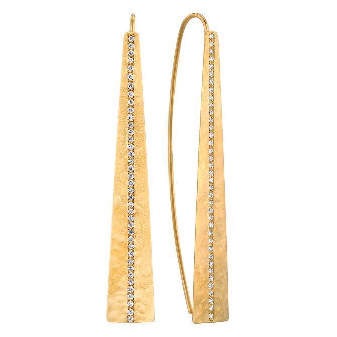 14k White Gold Necklace with Tapered Bar and Diamond Drop 14k White Gold Necklace with Tapered Bar and Diamond Drop