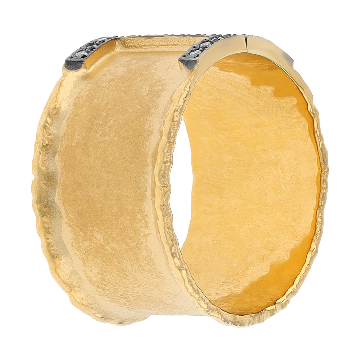 Marika Diamond Hug Ring in Yellow Gold with Black Rhodium