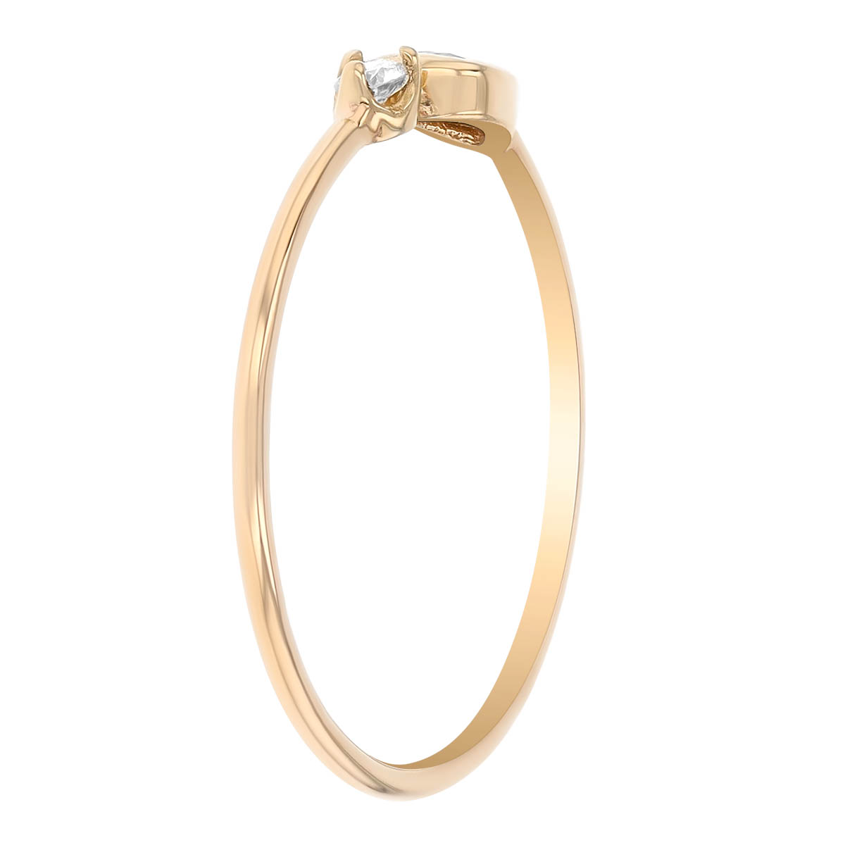 Zoe Chicco Pear & Round Diamond Duo Ring in Yellow Gold