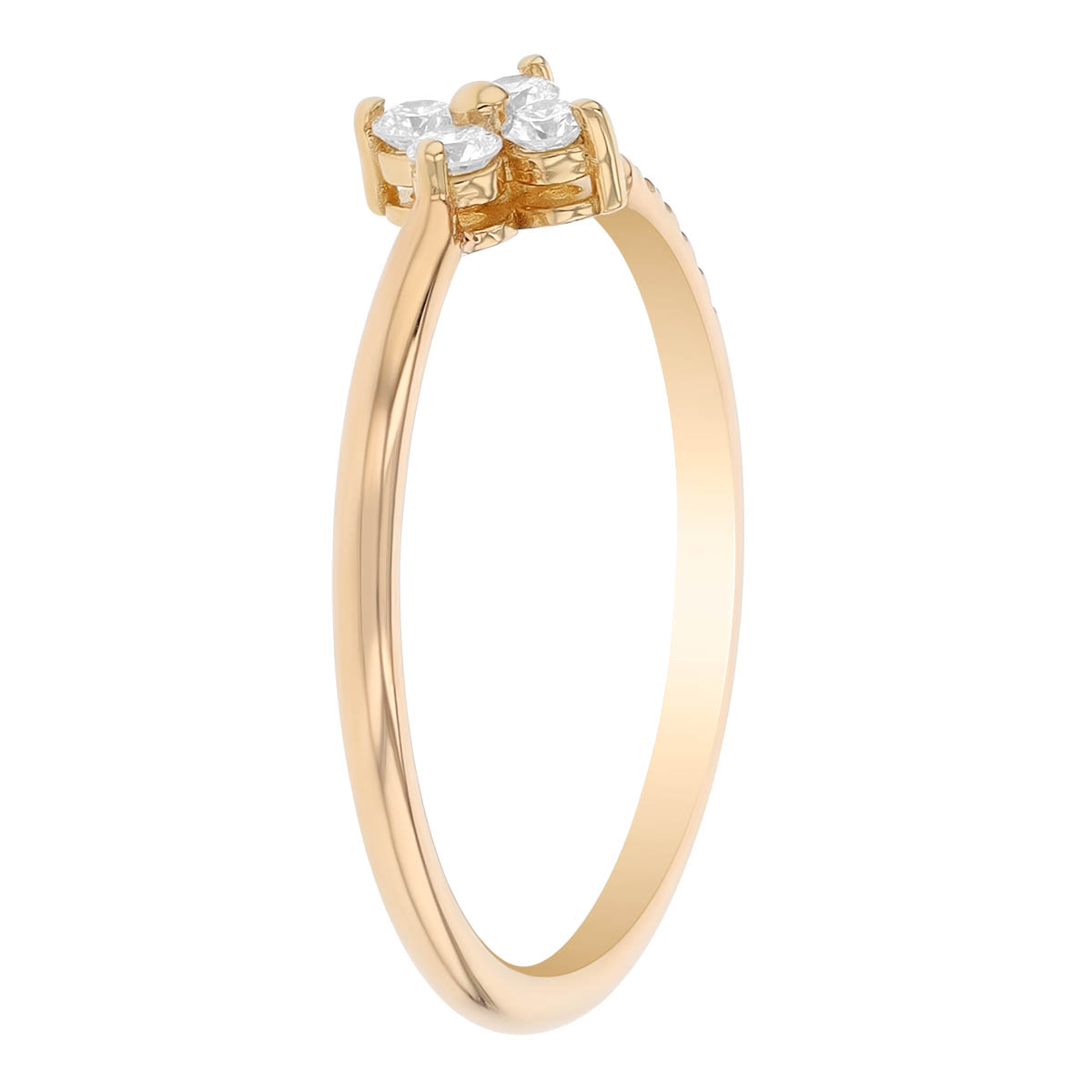 Zoe Chicco Diamond Quad & Line Open Hug Ring in Yellow Gold