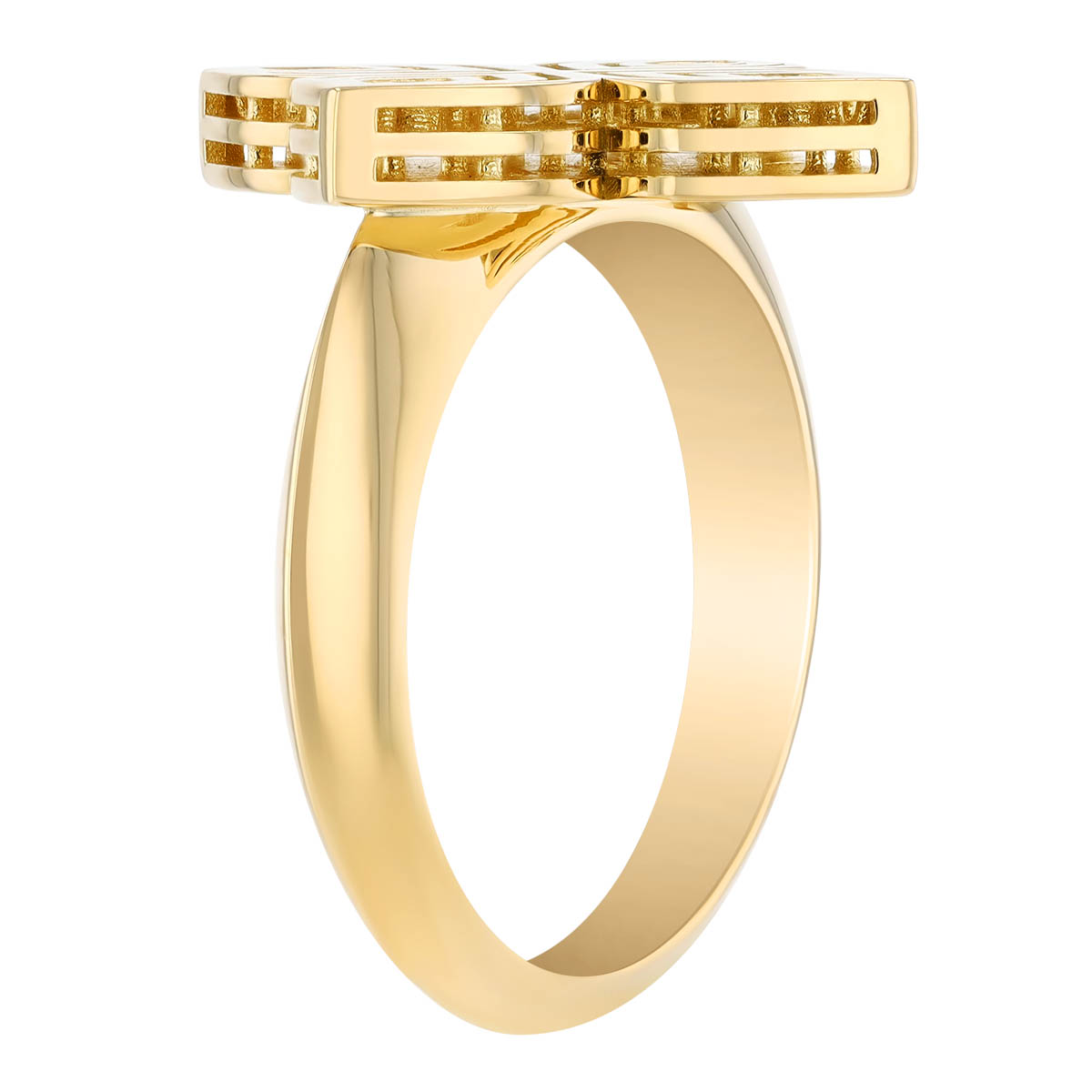 Roberto Coin Arabesque Large Diamond Flower Ring in Yellow Gold