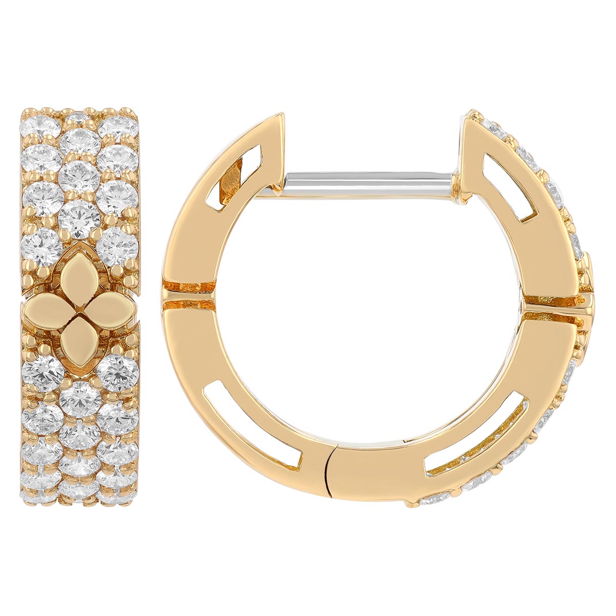 Roberto Coin Love in Verona Diamond Narrow Hoop Earrings in 18K Yellow Gold