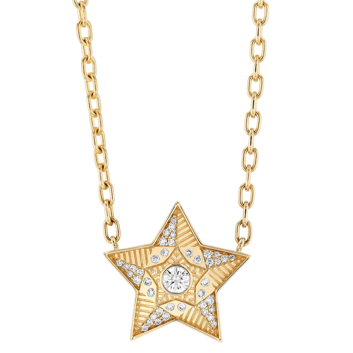 Harwell Godfrey Diamond Mini Supernova Star Necklace in Yellow Gold, 18