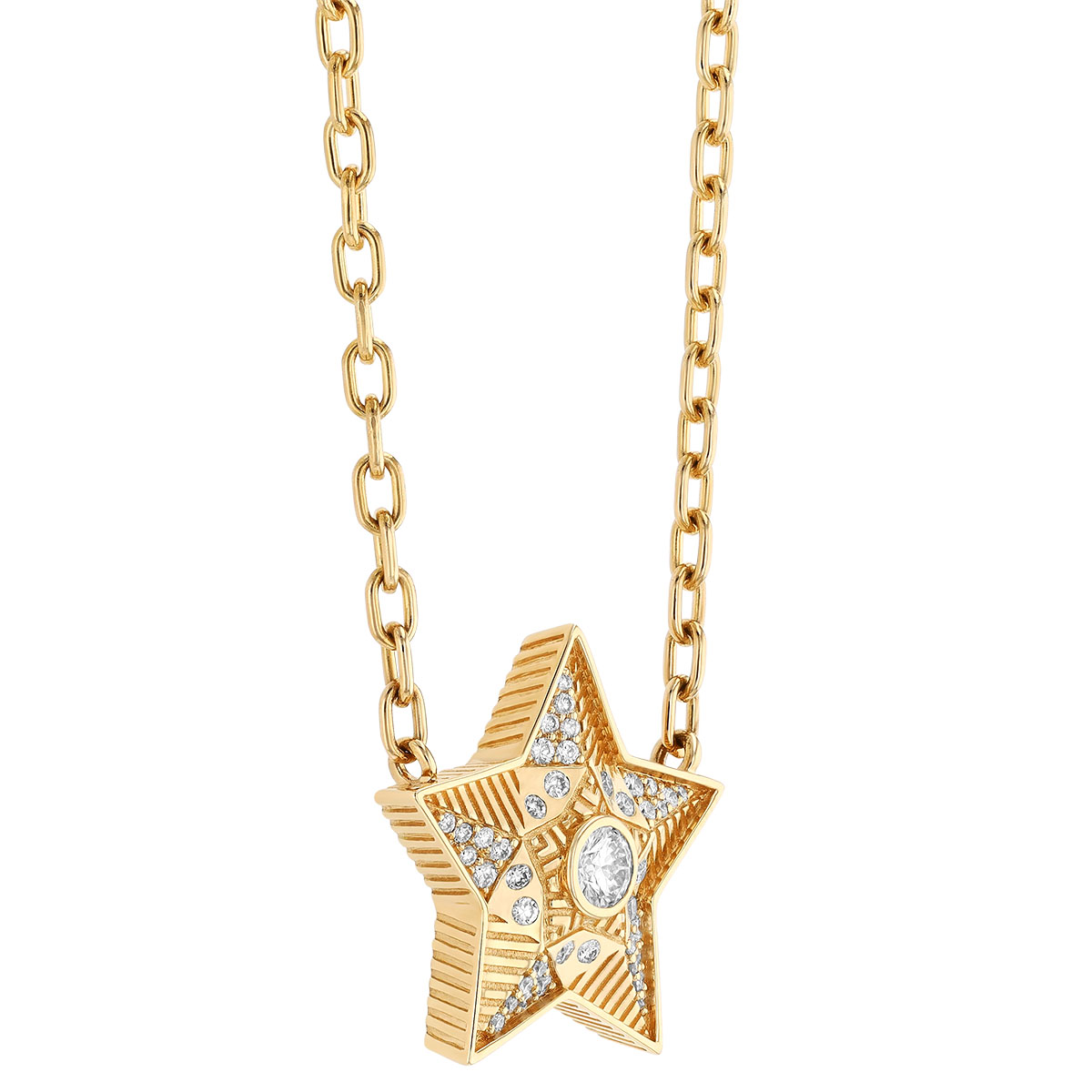 Harwell Godfrey Diamond Mini Supernova Star Necklace in Yellow Gold, 18