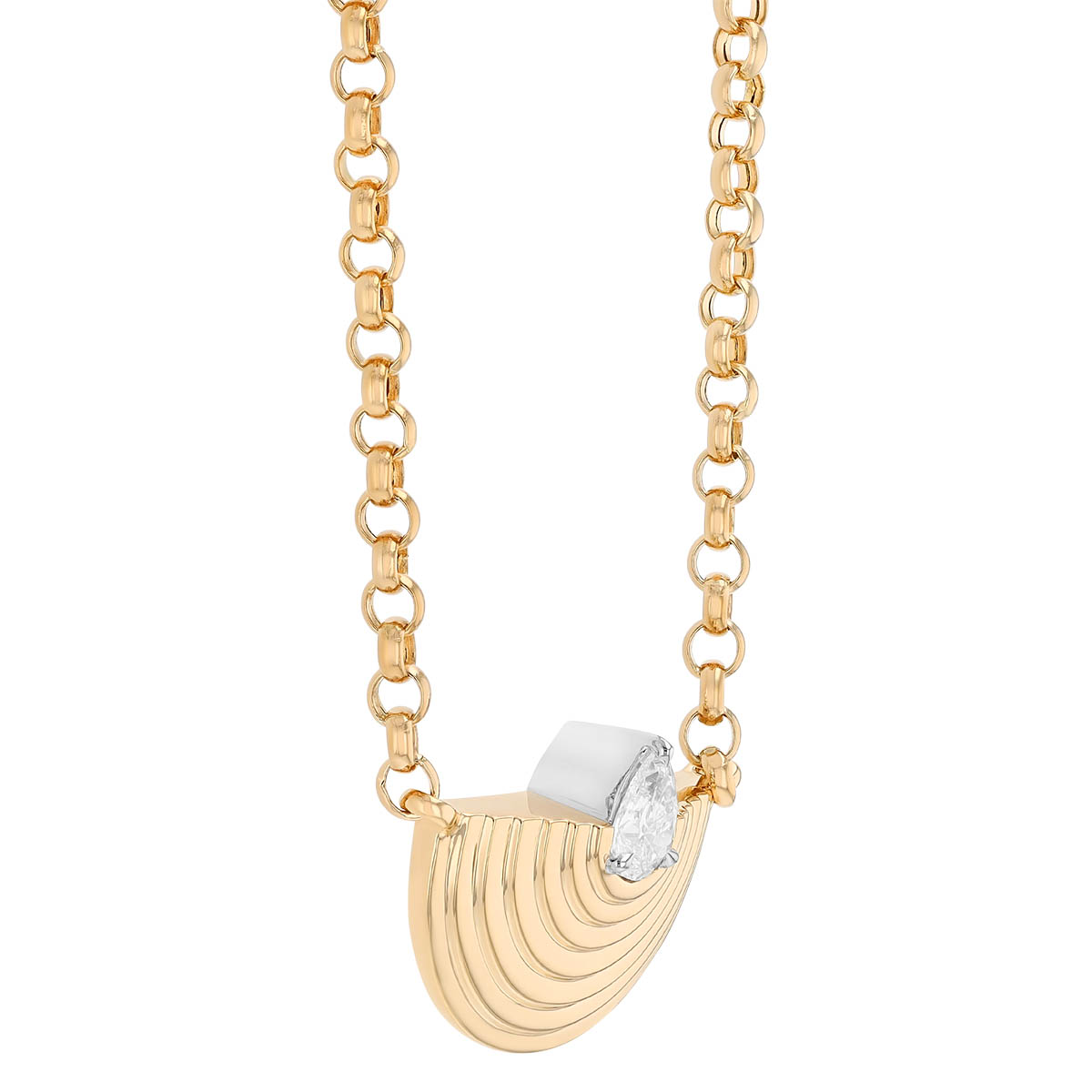 Phillips House Stories Pear Shaped Diamond Large Demi Layered Necklace in Yellow Gold, 18