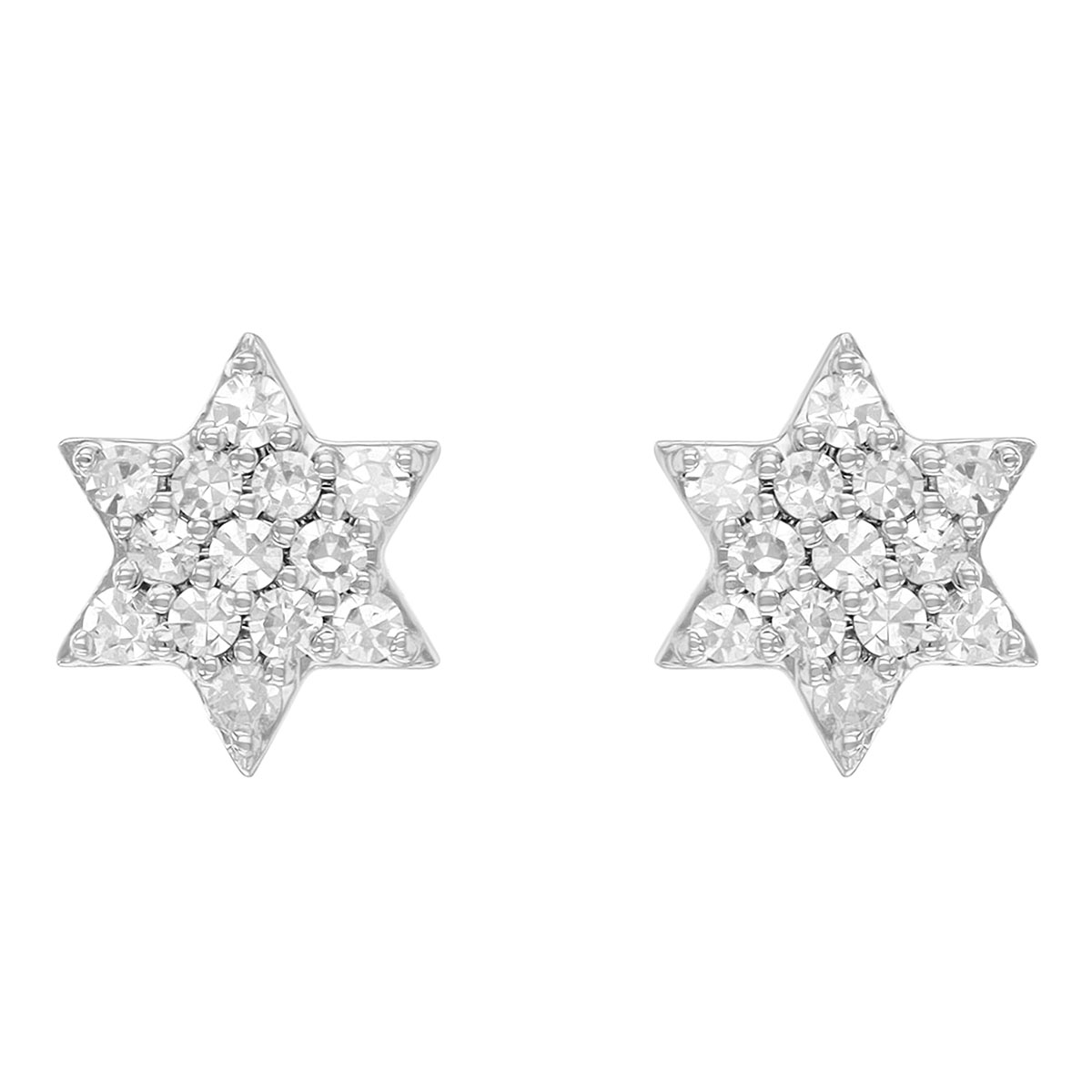 Phillips House Micro Diamond Star of David Stud Earrings in White Gold