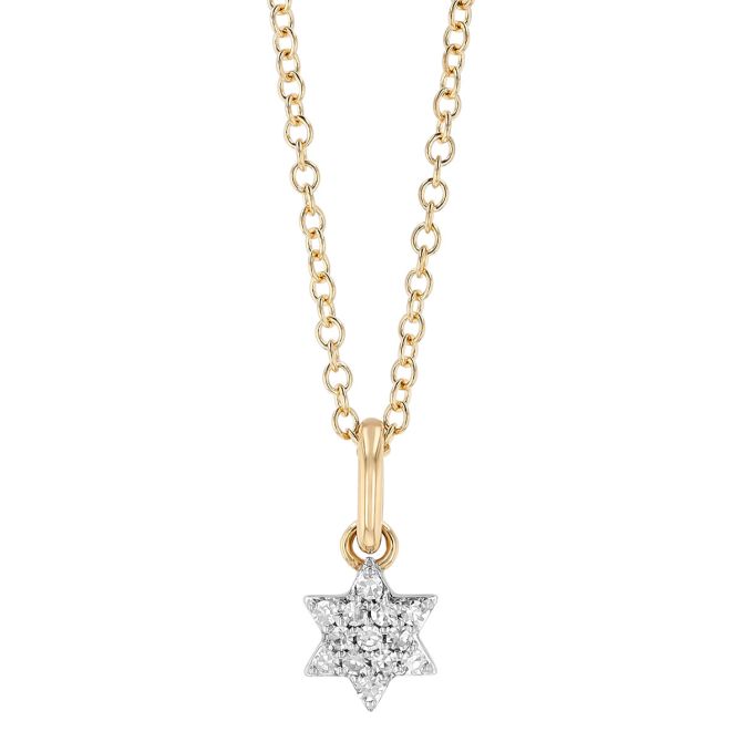Phillips House Micro Diamond Infinity Star of David Pendant in Yellow Gold, 18"