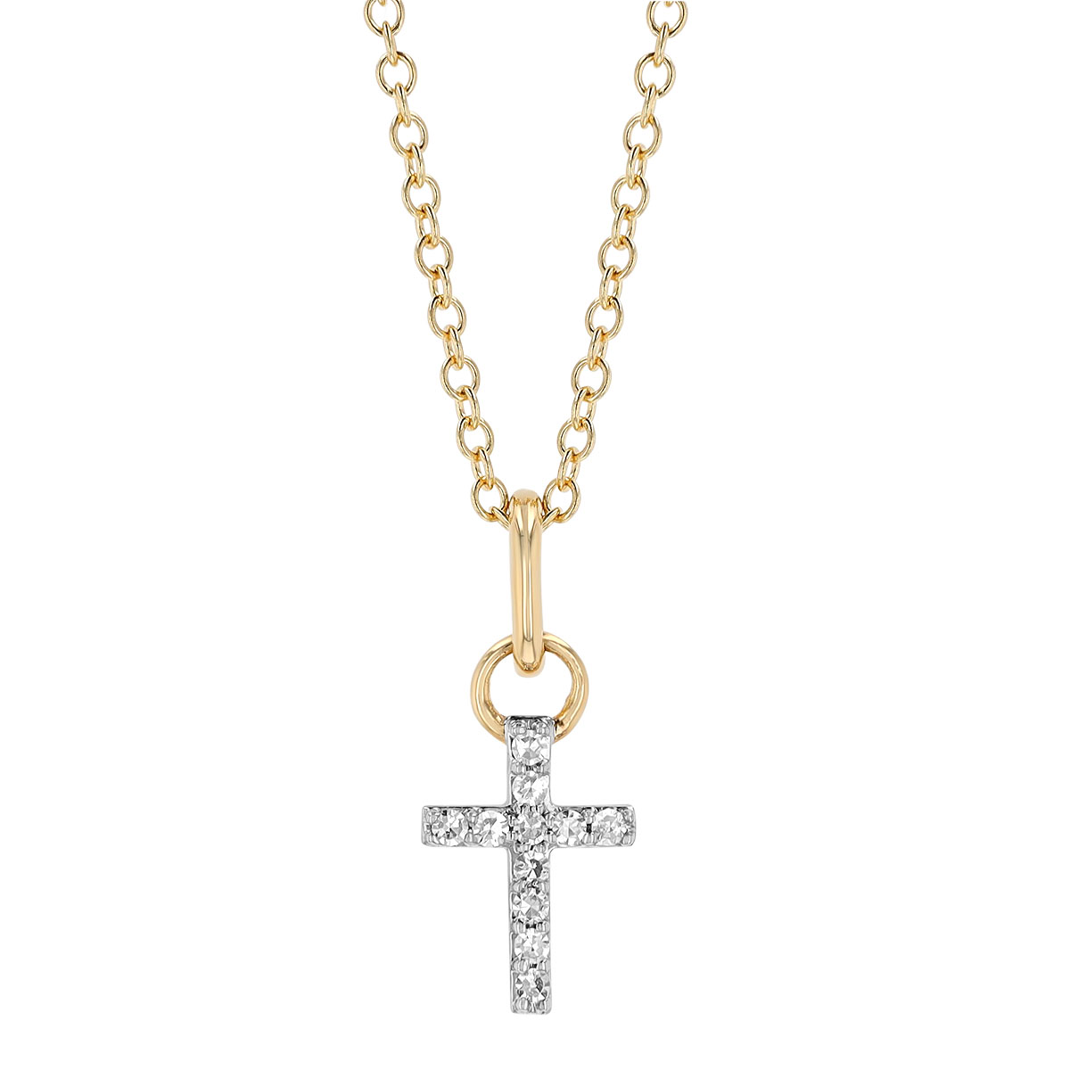 Phillips House Micro Diamond Infinity Cross Pendant in Yellow Gold, 18
