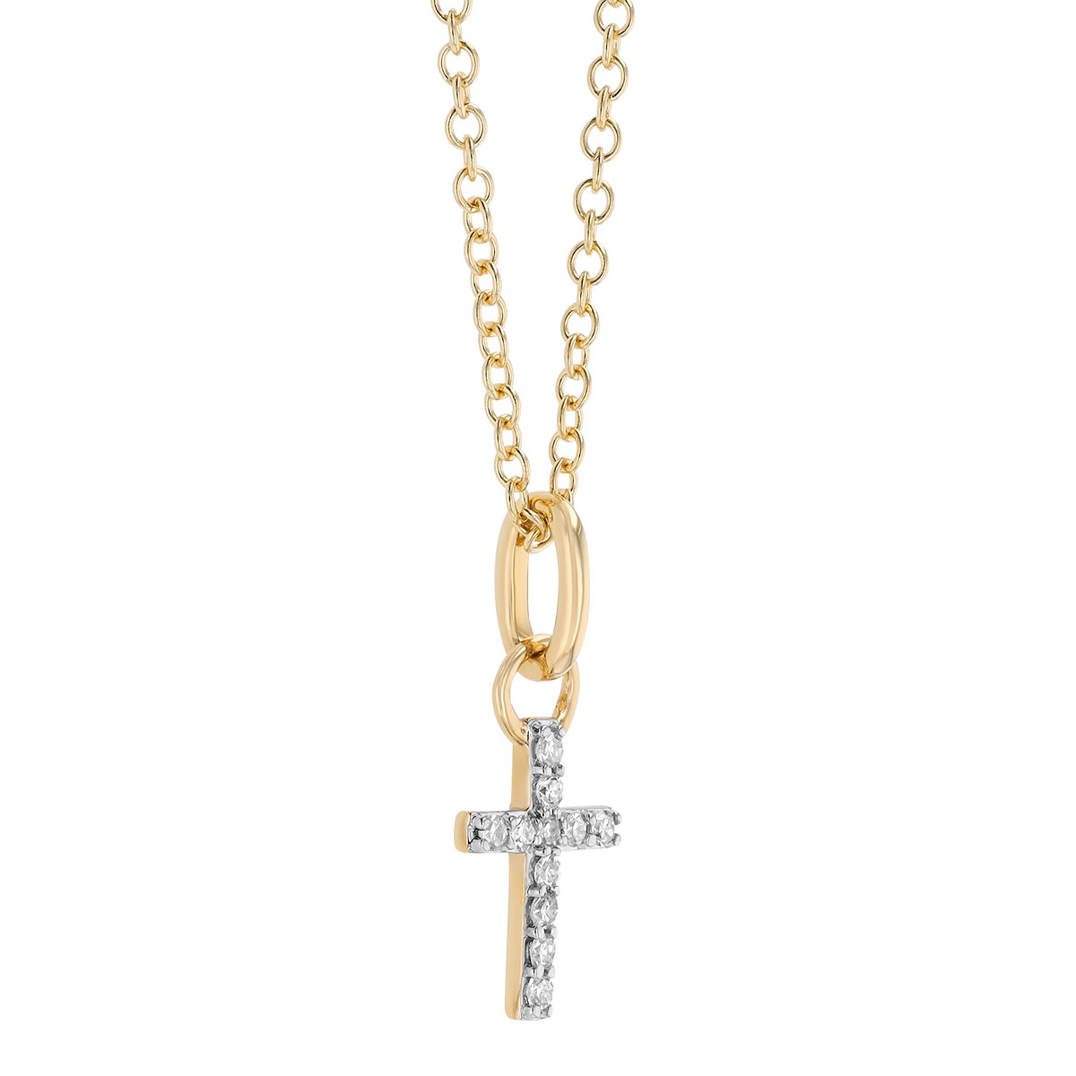 Phillips House Micro Diamond Infinity Cross Pendant in Yellow Gold, 18