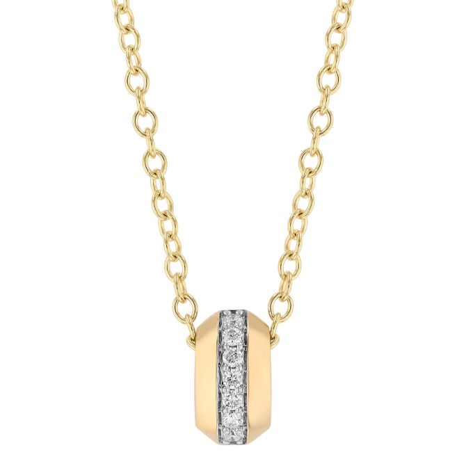Phillips House Diamond Line Yellow Gold Open Circle Necklace in Yellow Gold, 18"